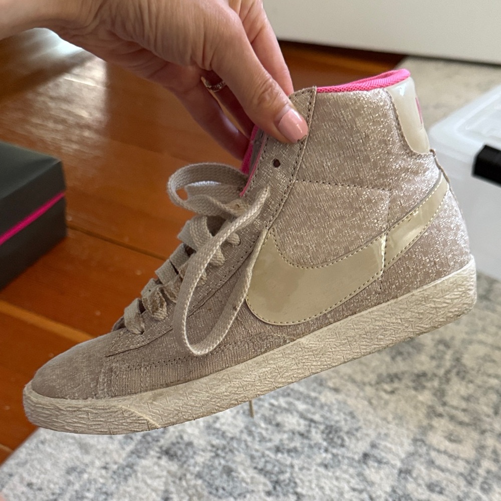 Nike High Top Sneakers - Beige and Pink